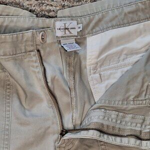 Calvin Klein Cargo Shorts Mens Size 36 Tan 10 1/2” Inseam